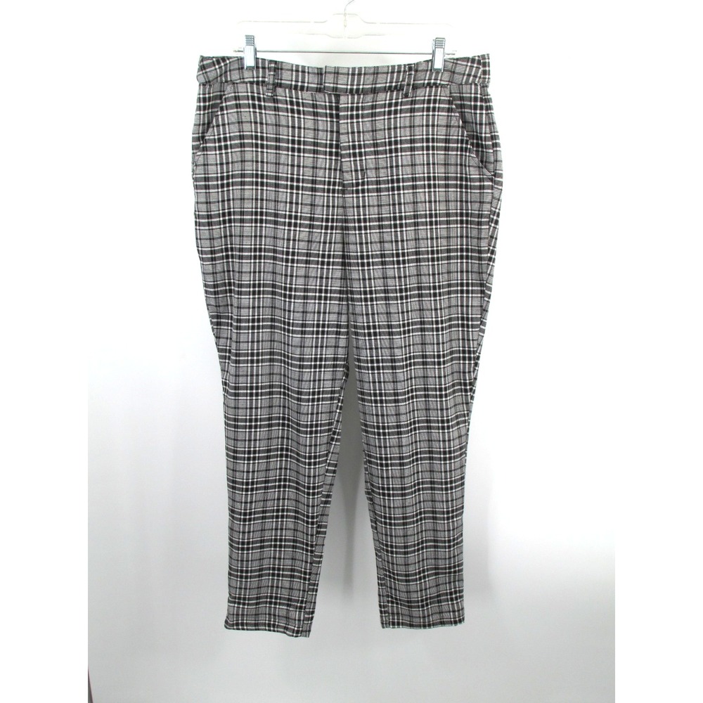 Hot Topic Women 2X Gray Plaid Tapered Pants Slacks Punk Grunge Emo 11894566
